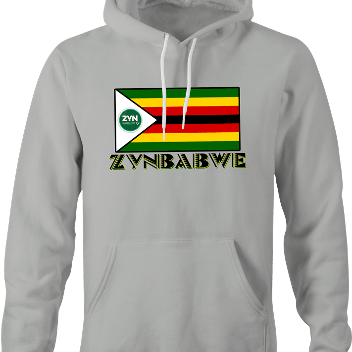 funny zyn nicotine pouch zimbabwe flag mashup hoodie men's gray