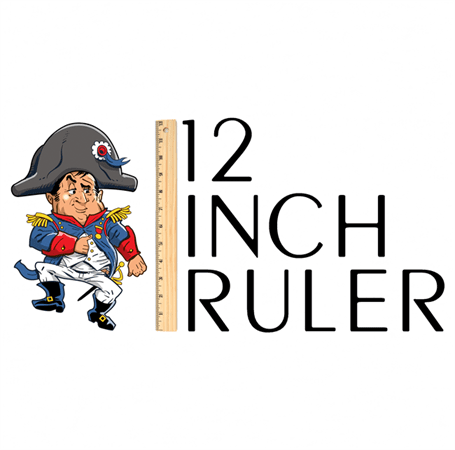 funny napoleon bonaparte 12 inch ruler- play on words light blue t-shirt