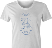 Funny 2 girls 1 cup cafe coffee shop t-shirt women's white  