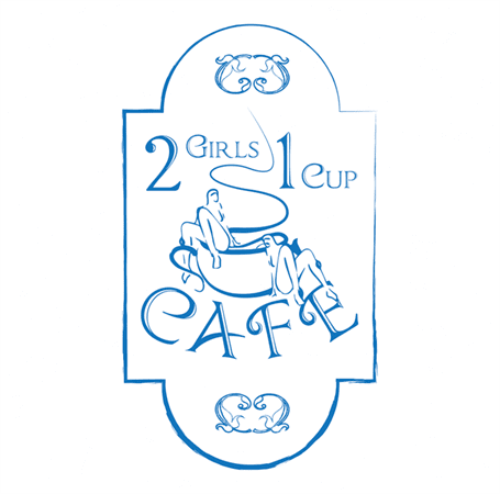 Funny 2 girls 1 cup cafe coffee shop t-shirt men's white  