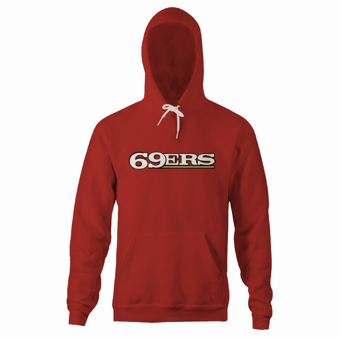 funny san francisco 69ers hoodie men's red