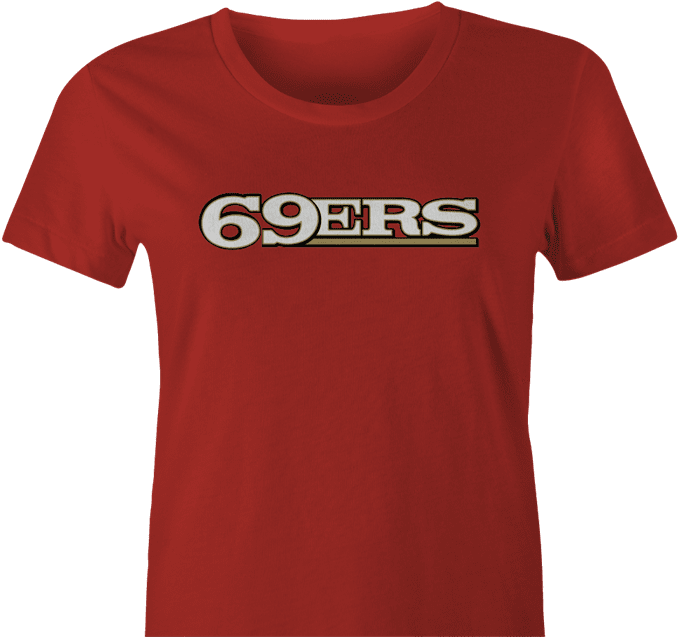 San Francisco 69ers women's red t-shirt funny san francisco 69ers t-shirt women's red