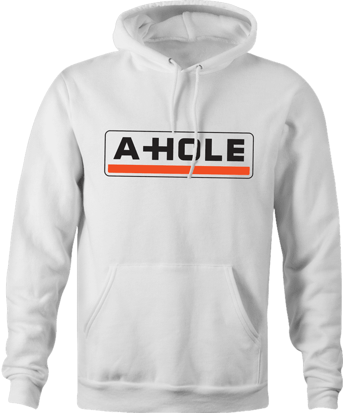 Funny asshole moving day hoodie white men's