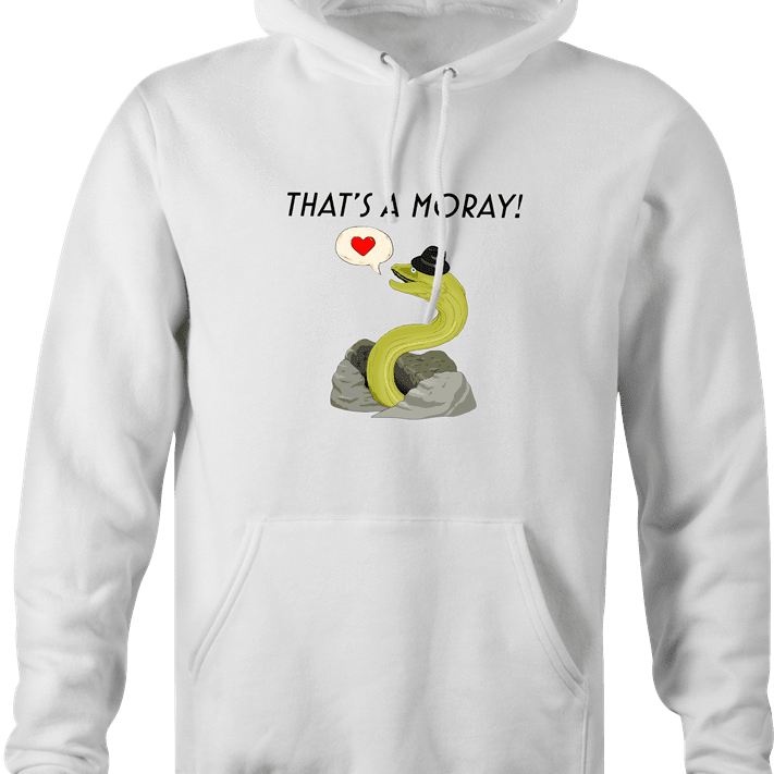 funny That's Amore Play On Word That's A Moray Eel white hoodie