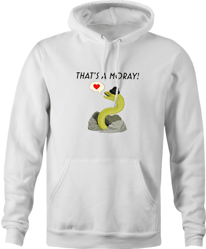 funny That's Amore Play On Word That's A Moray Eel white hoodie