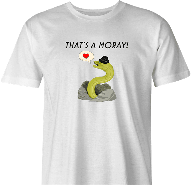 funny That's Amore Play On Word That's A Moray Eel white men's t-shirt