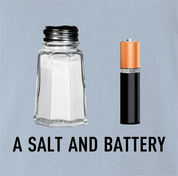 funny pun a salt and battery a salt and battery t-shirt light blue
