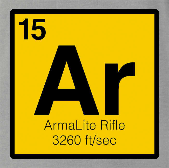 Funny AR-15 periodic table of the elements parody men's grey  t-shirt