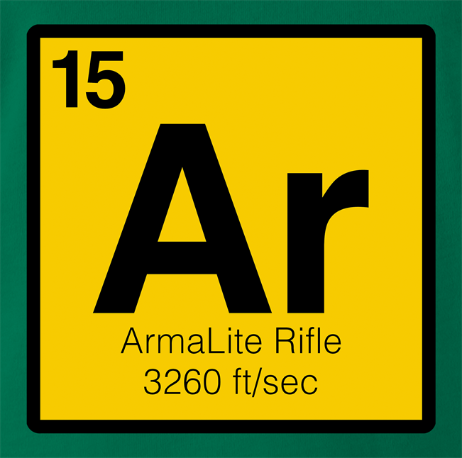 Funny AR-15 periodic table of the elements parody men's green t-shirt