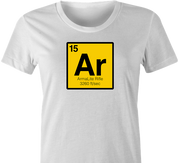 Funny AR-15 periodic table of the elements parody women's white t-shirt