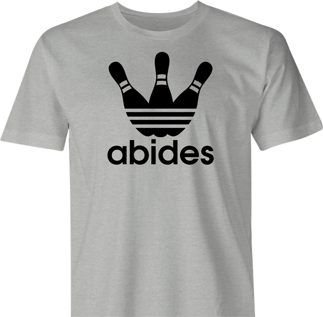 Funny big lebowski bowling t-shirt men's ash grey