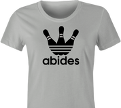 Funny big lebowski bowling t-shirt women's ash grey
