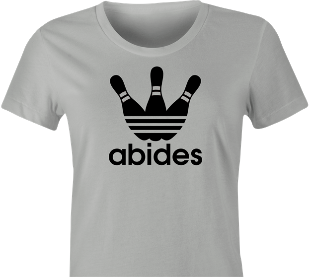 Funny big lebowski bowling t-shirt women's ash grey