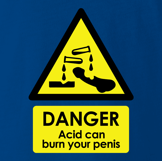 Weird acid hazard burn blue shirt