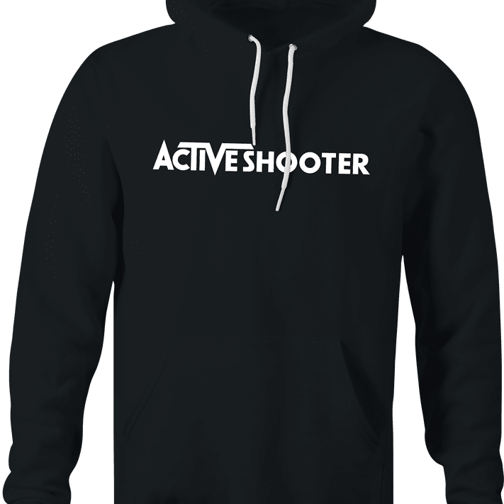 Funny Active Shooter Parody Black Hoodie
