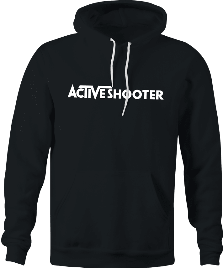 Funny Active Shooter Parody Black Hoodie