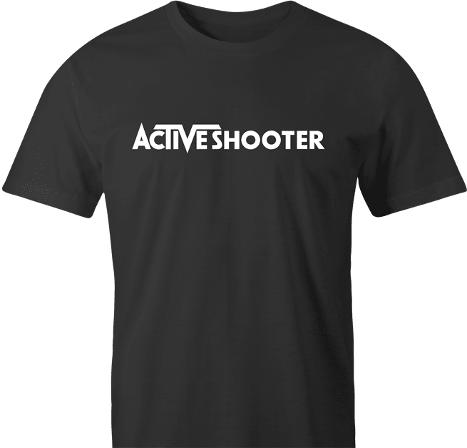 Funny Active Shooter Parody Men's T-Shirt