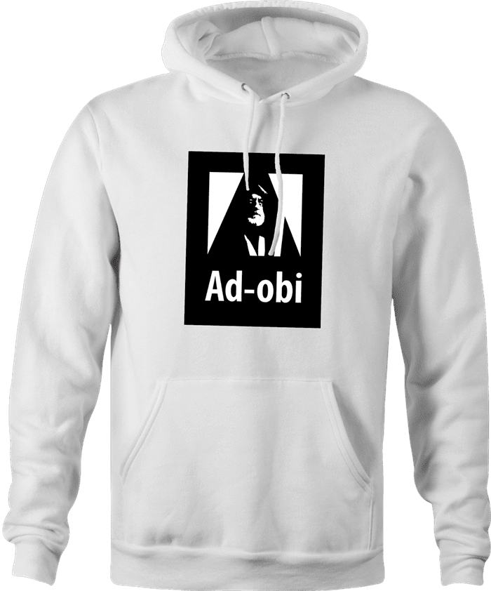 Funny Obi wan software hoodie men's white