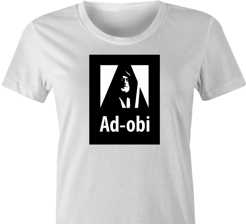 Funny Obi wan software t-shirt women's white