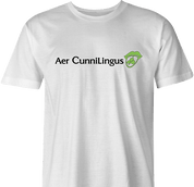 Funny sexy air cunnilingus parody white t-shirt 