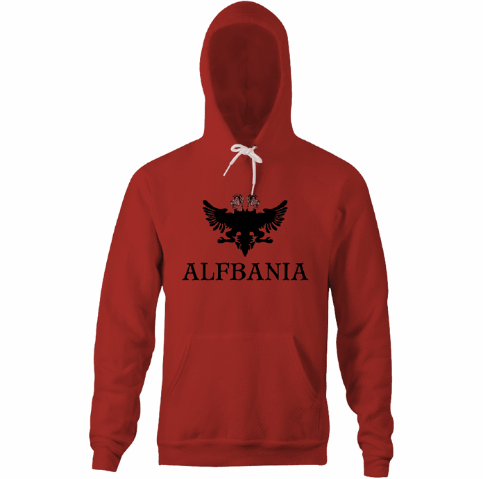 Funny Alf Albania Flag Mashup red hoodie 