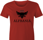 Funny Alf Albania Flag Mashup women's red t-shirt