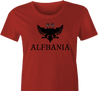 Funny Alf Albania Flag Mashup women's red t-shirt
