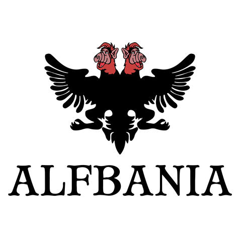 Funny Alf Albania Mashup White t-shirt