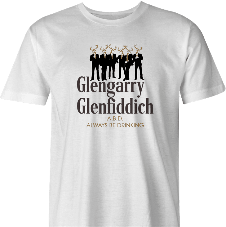 funny glengarry glenross glen fiddich mashup men's white t-shirt