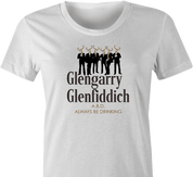 funny glengarry glenross glen fiddich mashup women's white t-shirt