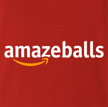 funny Amazeballs parody t-shirt red