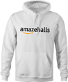 funny Amazeballs parody t-shirt white men's hoodie