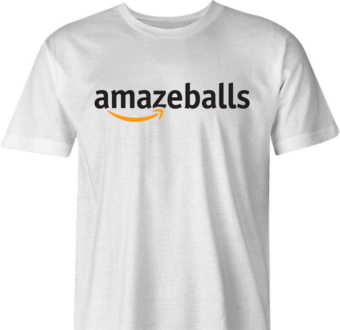 funny Amazeballs parody t-shirt white men's 