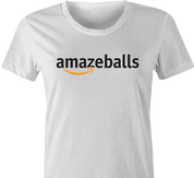 funny Amazeballs parody t-shirt white women's 