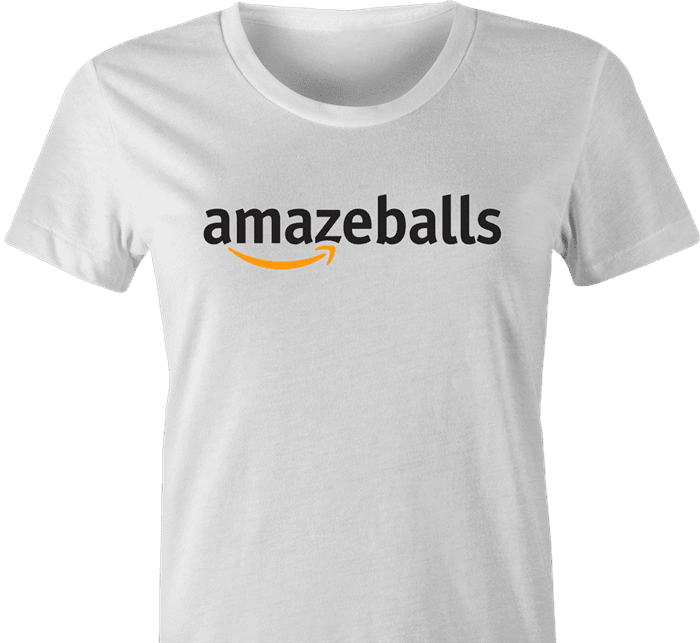 funny Amazeballs parody t-shirt white women's 
