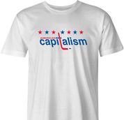 funny capitalism hockey logo t-shirt white men's 