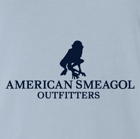Funny american smeagol lord of the rings men's blue