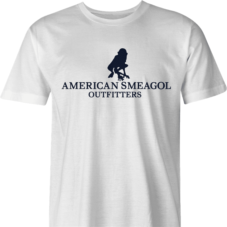 Funny american smeagol lord of the rings men's white t-shirt