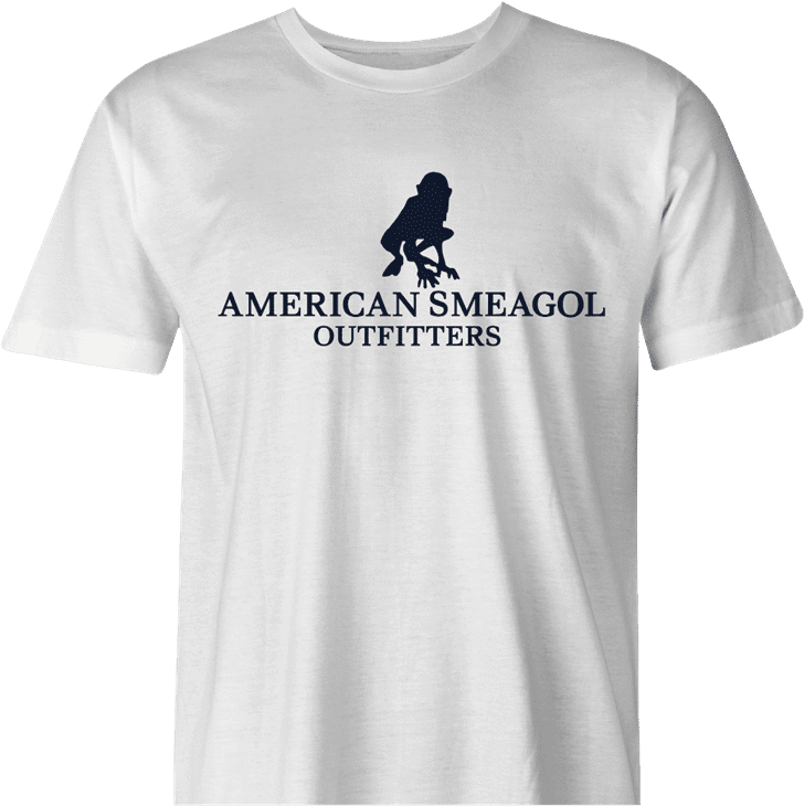 Funny american smeagol lord of the rings men's white t-shirt