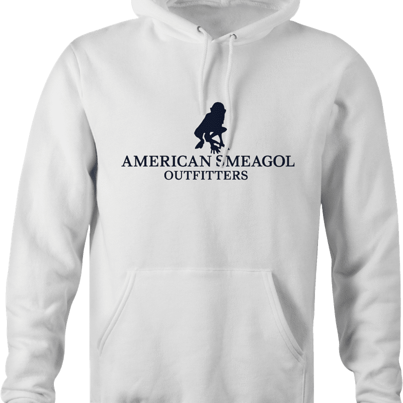Funny american smeagol lord of the rings white hoodie