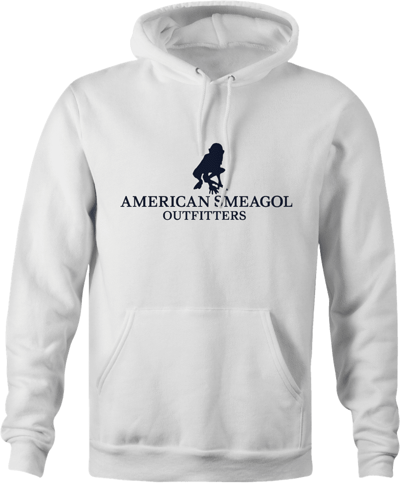 Funny american smeagol lord of the rings white hoodie