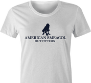 Funny american smeagol lord of the rings women's white t-shirt