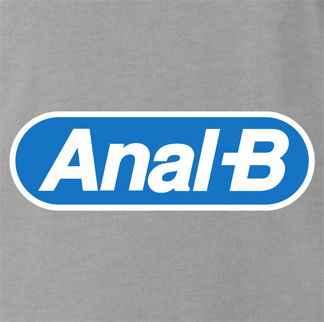 funny anal b men's grey parody t-shirt 