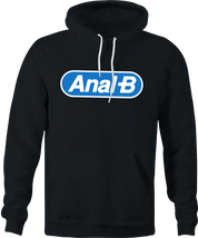 funny anal b men's black parody hoodie