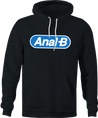 funny anal b men's black parody hoodie
