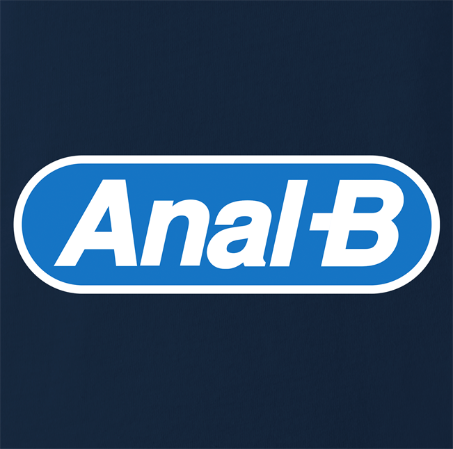 funny anal b men's navy blue parody t-shirt 