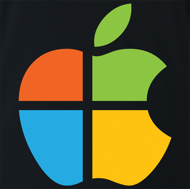 funny computer operating system mashup t-shirt men's black