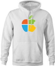 funny computer operating system mashup hoodie men's white
