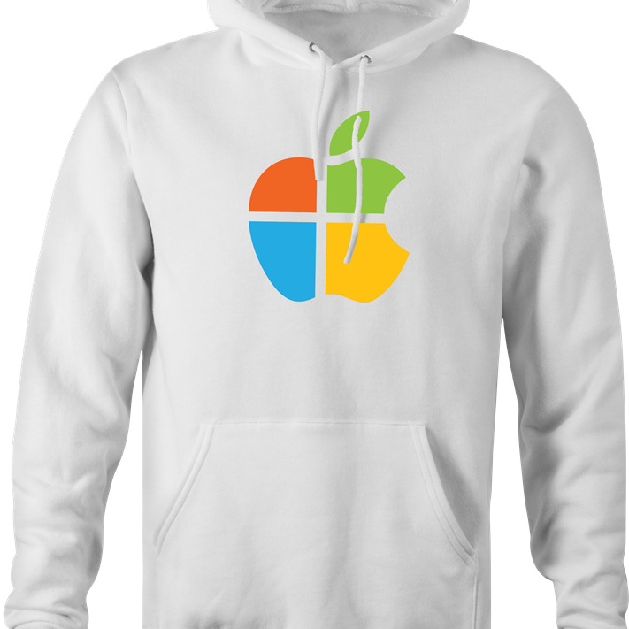 funny computer operating system mashup hoodie men's white