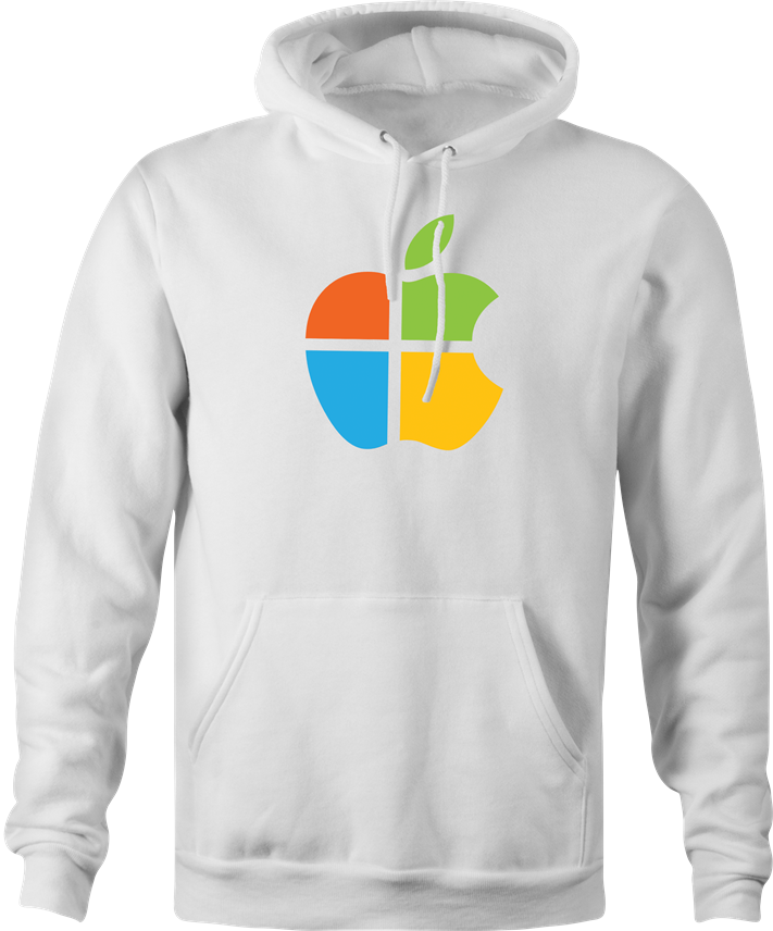 funny computer operating system mashup hoodie men's white